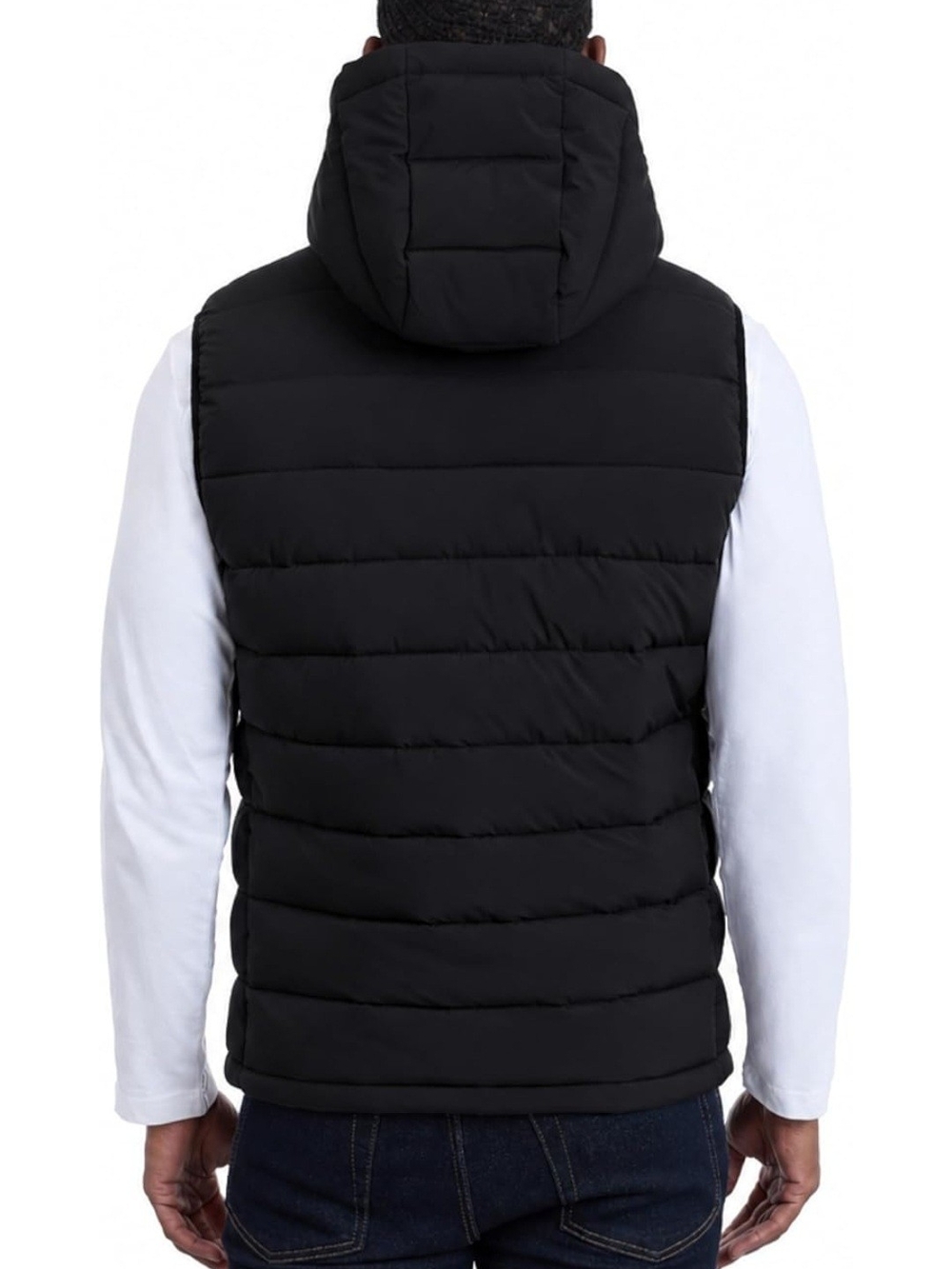 Calvin Klein Men's Quilted Hooded Vest - Charcoal - Picture 6 of 7
